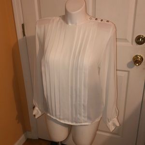 Josephine white long sleeves dress blouse in size 14